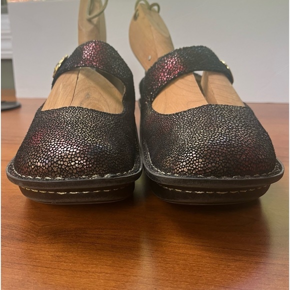 ALEGRIA Leather Mary Jane Rainbow Pink Design Shoes Clogs Size 39 9 - Picture 2 of 16